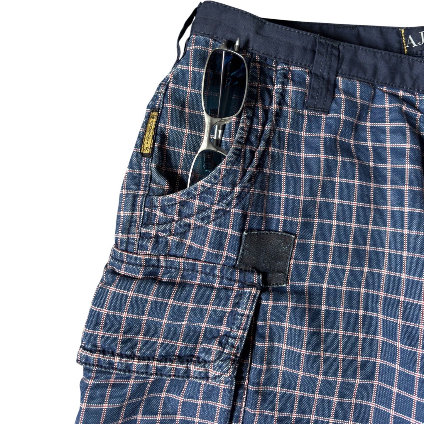 Armani Jeans 00’s Checkered Cargo Shorts W30