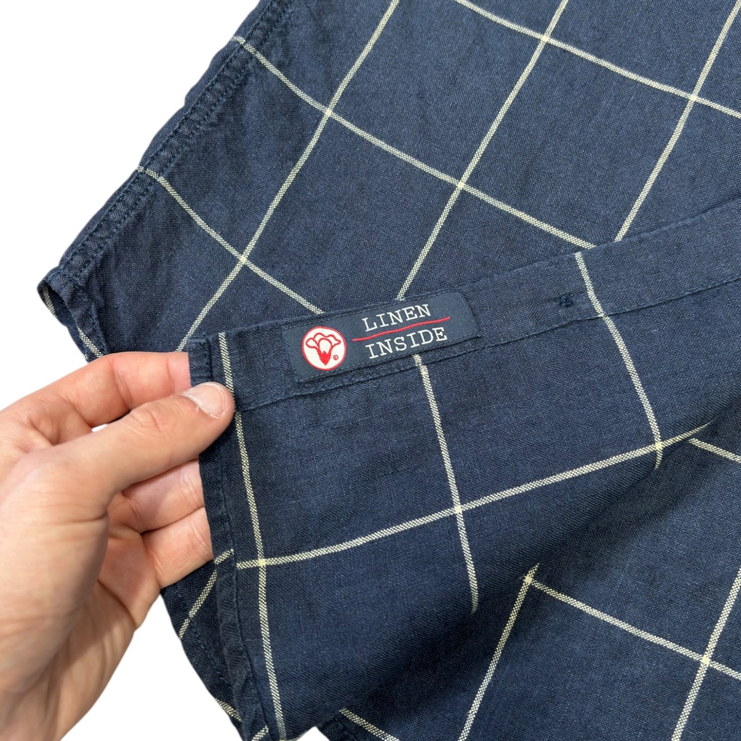 Armani Jeans 00’s Plaid Linen Short Sleeve Shirt M