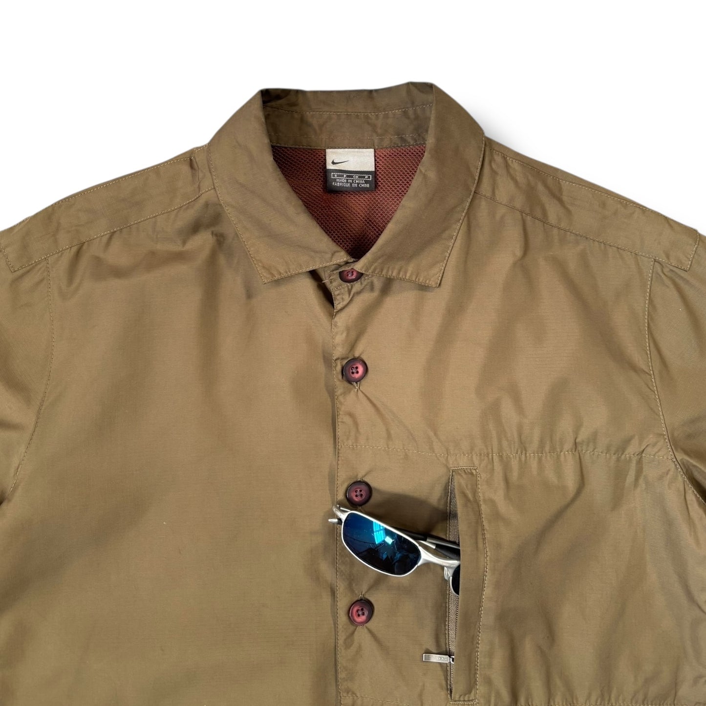 Nike 00’s Short Sleeve Mesh Panelled Shirt Small