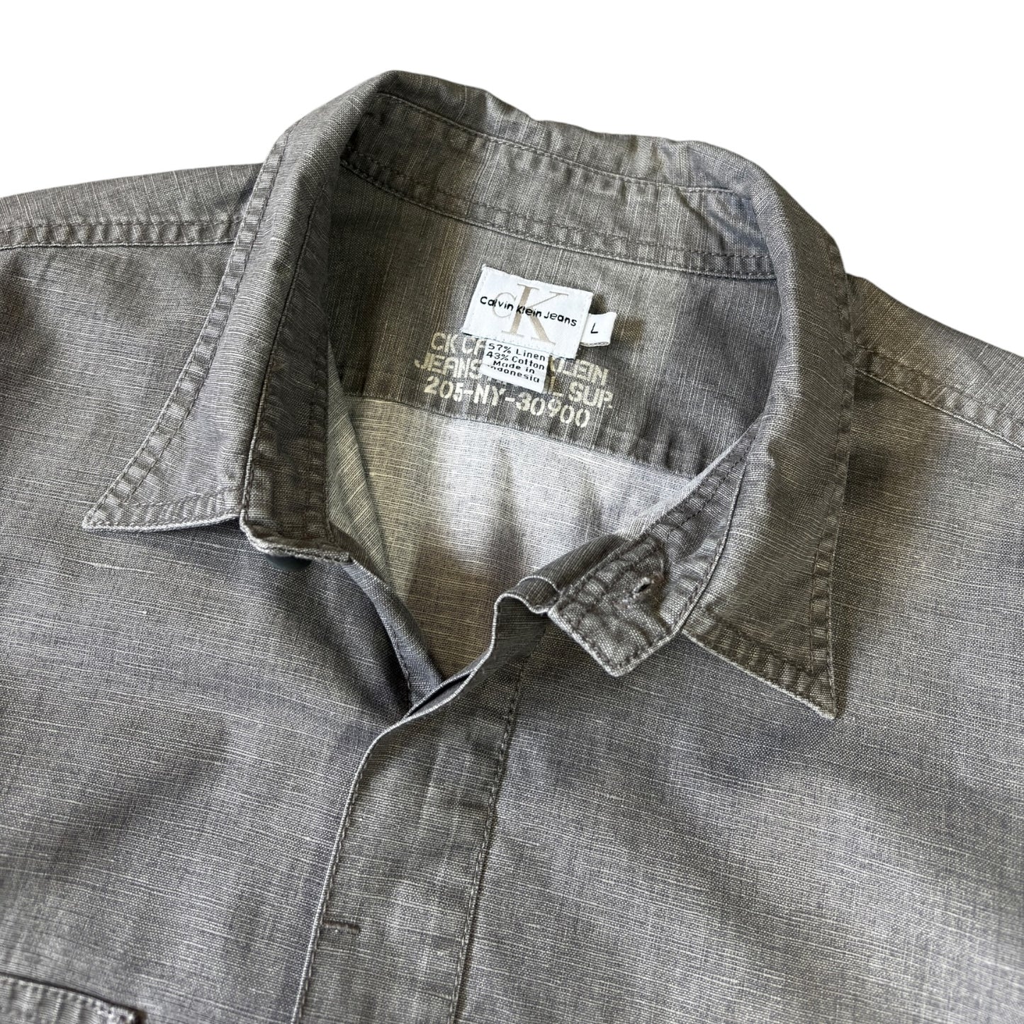 Calvin Klein Jeans Linen Utility Shirt L