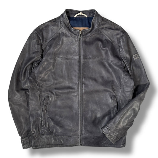 Hugo Boss 00’s Stone Grey Faux Leather Jacket Medium