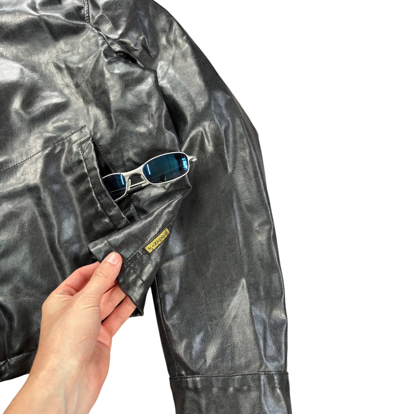 Armani Jeans 00’s Cropped Faux Leather Jacket M