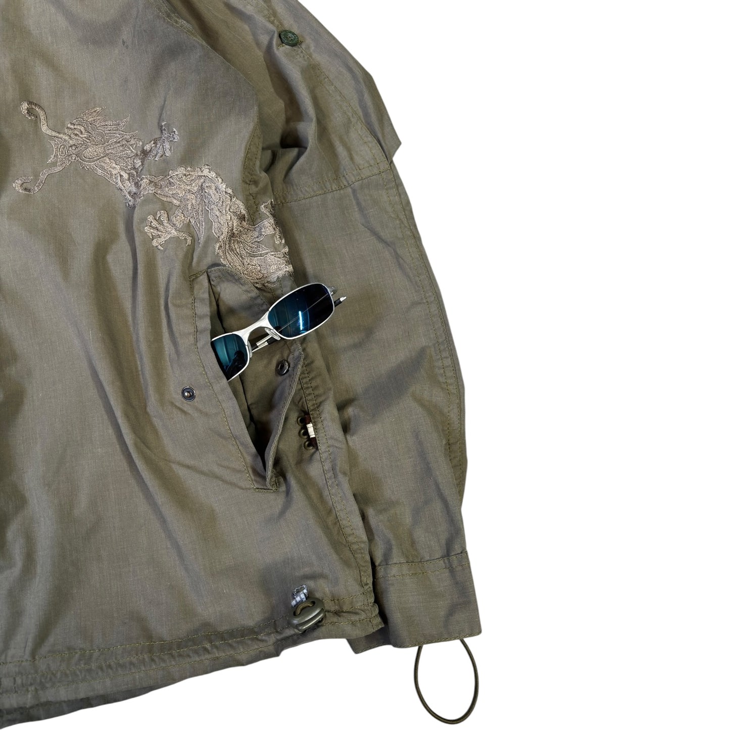 Maharishi 00's Embroidered Dragon Cotton Jacket L