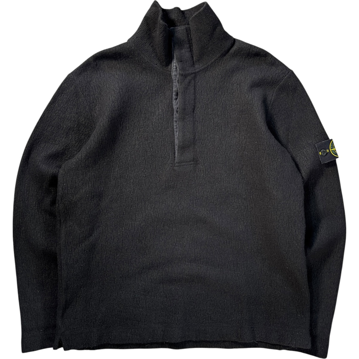 Stone Island 2005 Heavy Wool Knit Buttoned Jumper XL