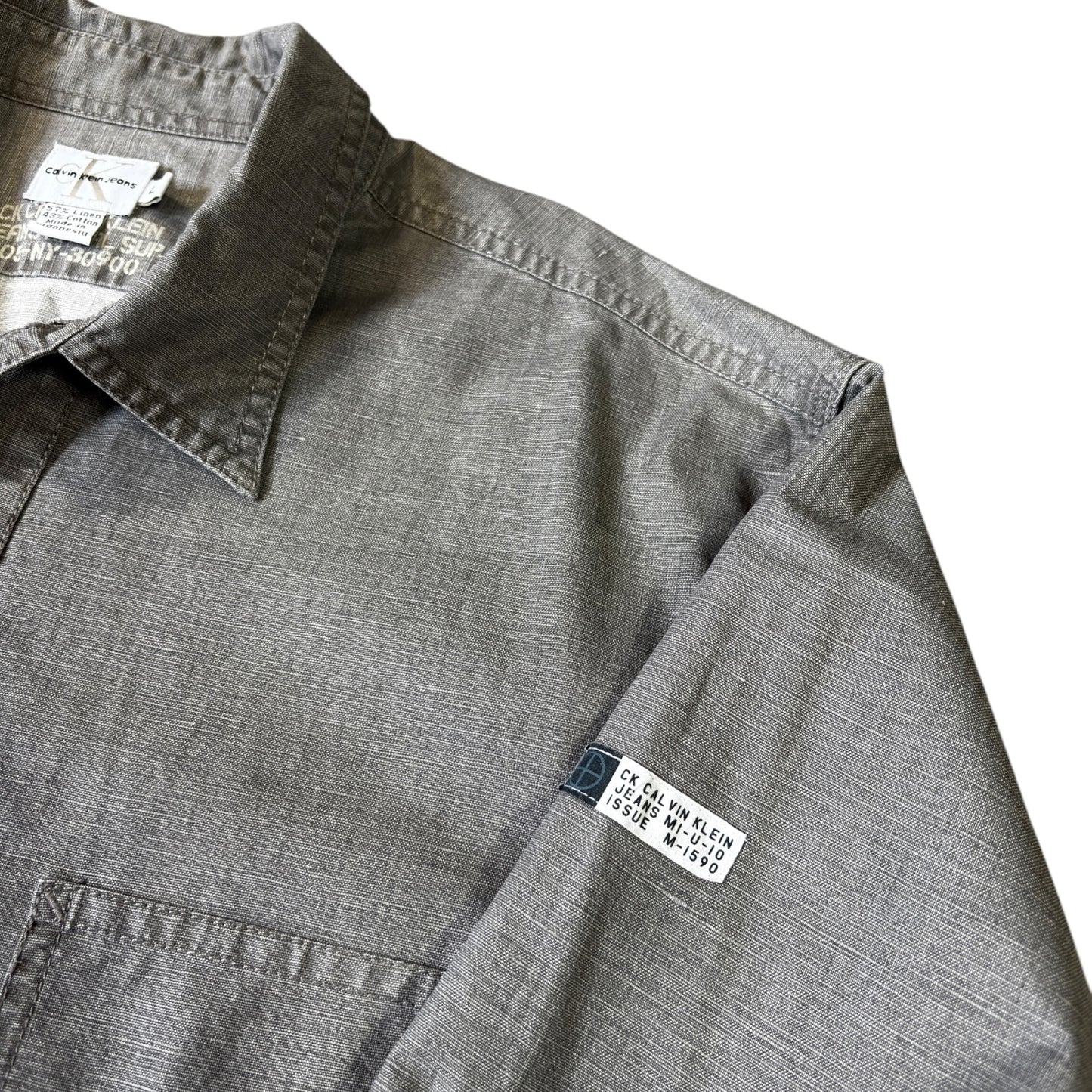 Calvin Klein Jeans Linen Utility Shirt L