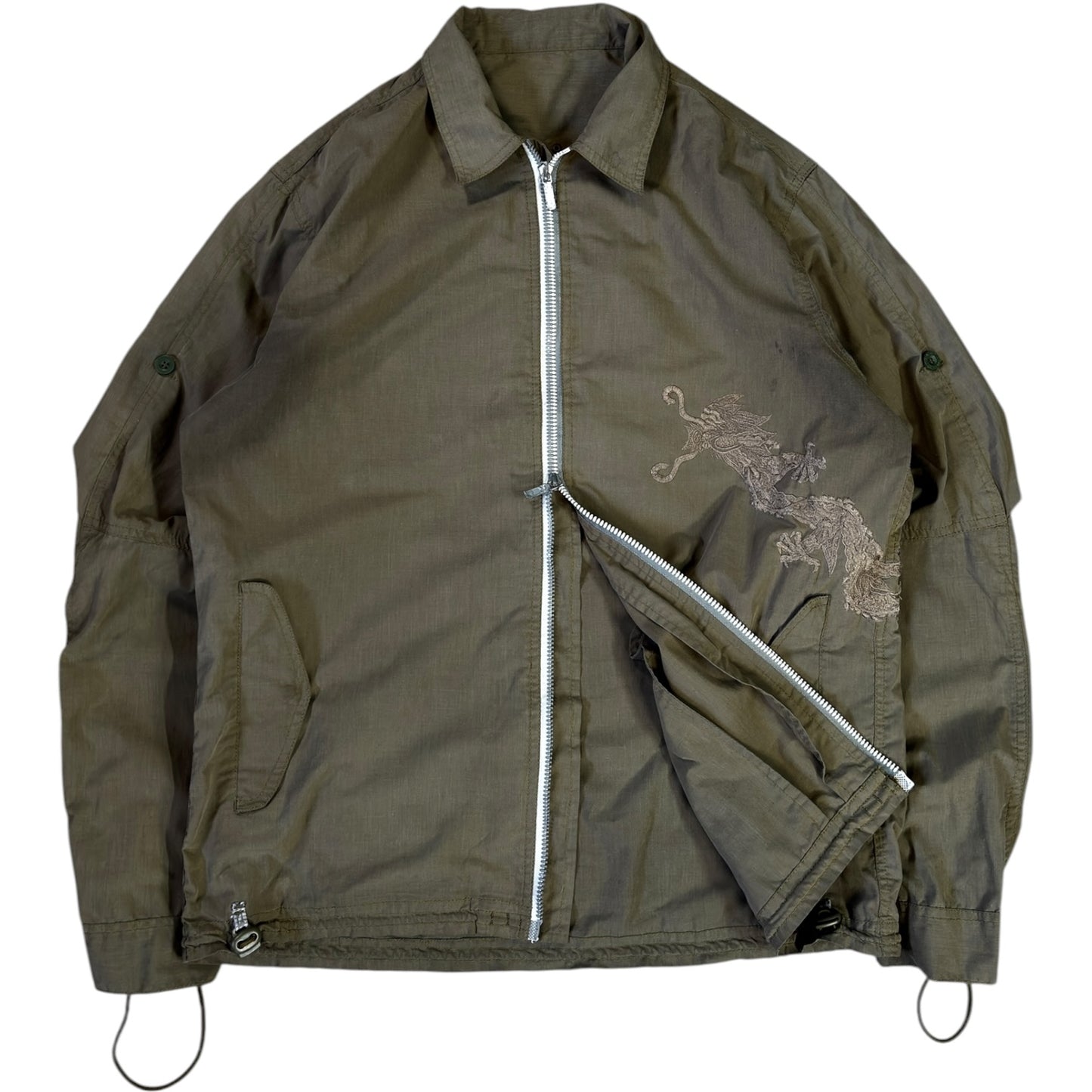 Maharishi 00's Embroidered Dragon Cotton Jacket L