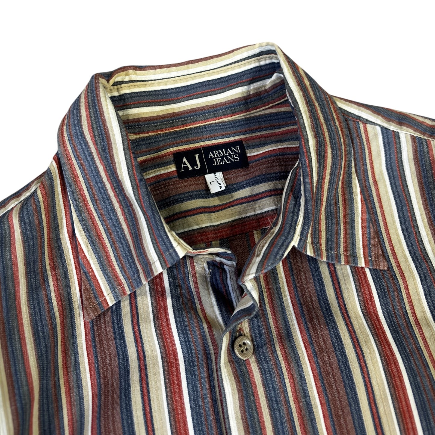 Armani Jeans 00's Striped Long Sleeve Shirt L