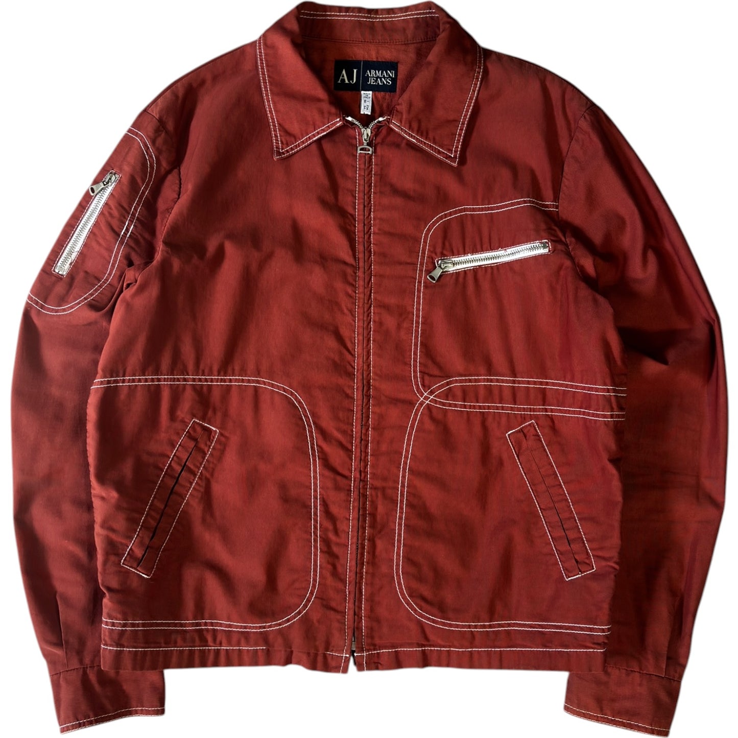 Armani Jeans 00's Contrast Stitch Cropped Jacket M
