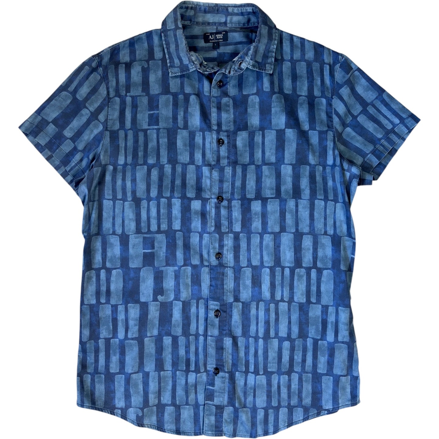 Armani Jeans 00’s All Over Print Short Sleeve Shirt M