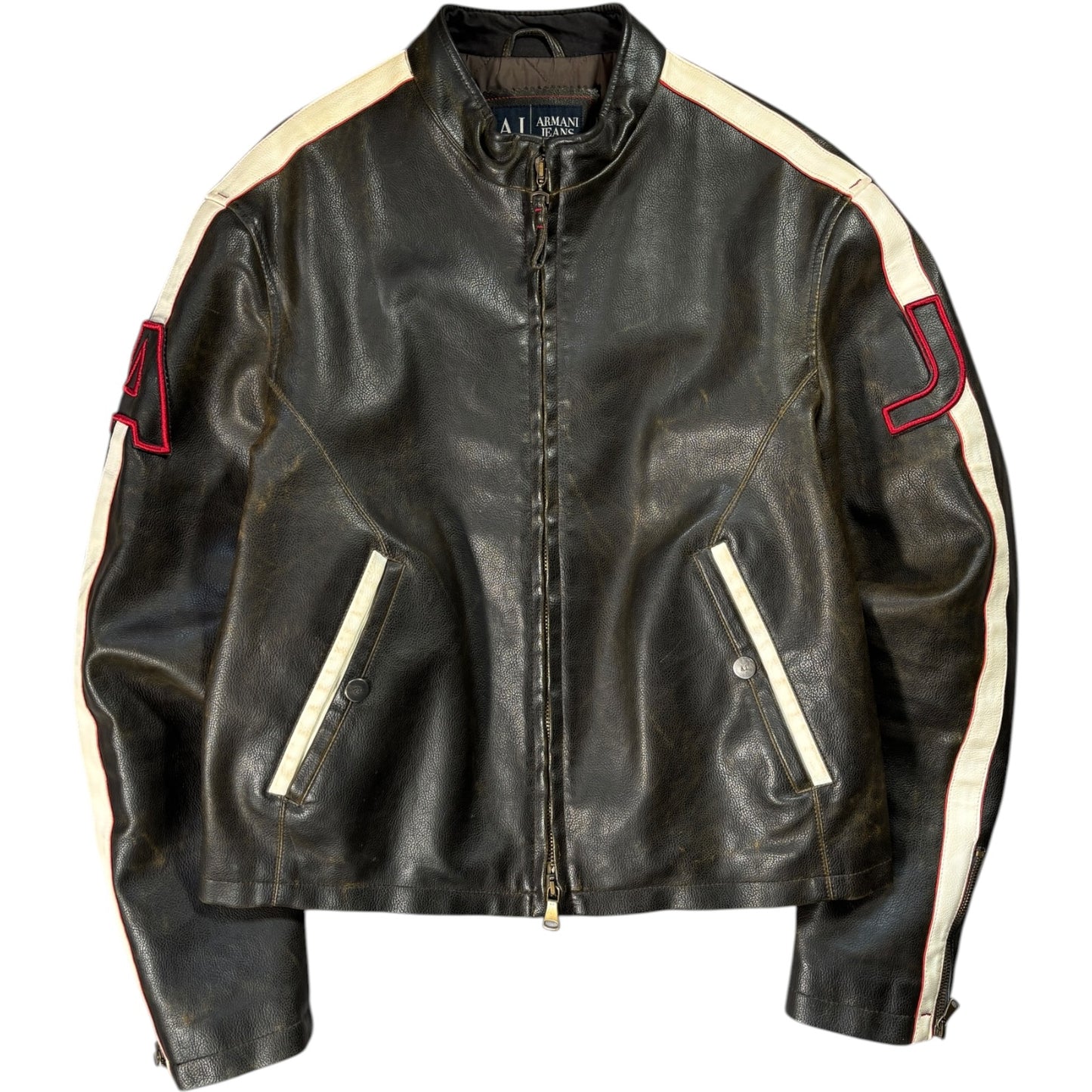 Armani Jeans 00’s Leather Biker Jacket M