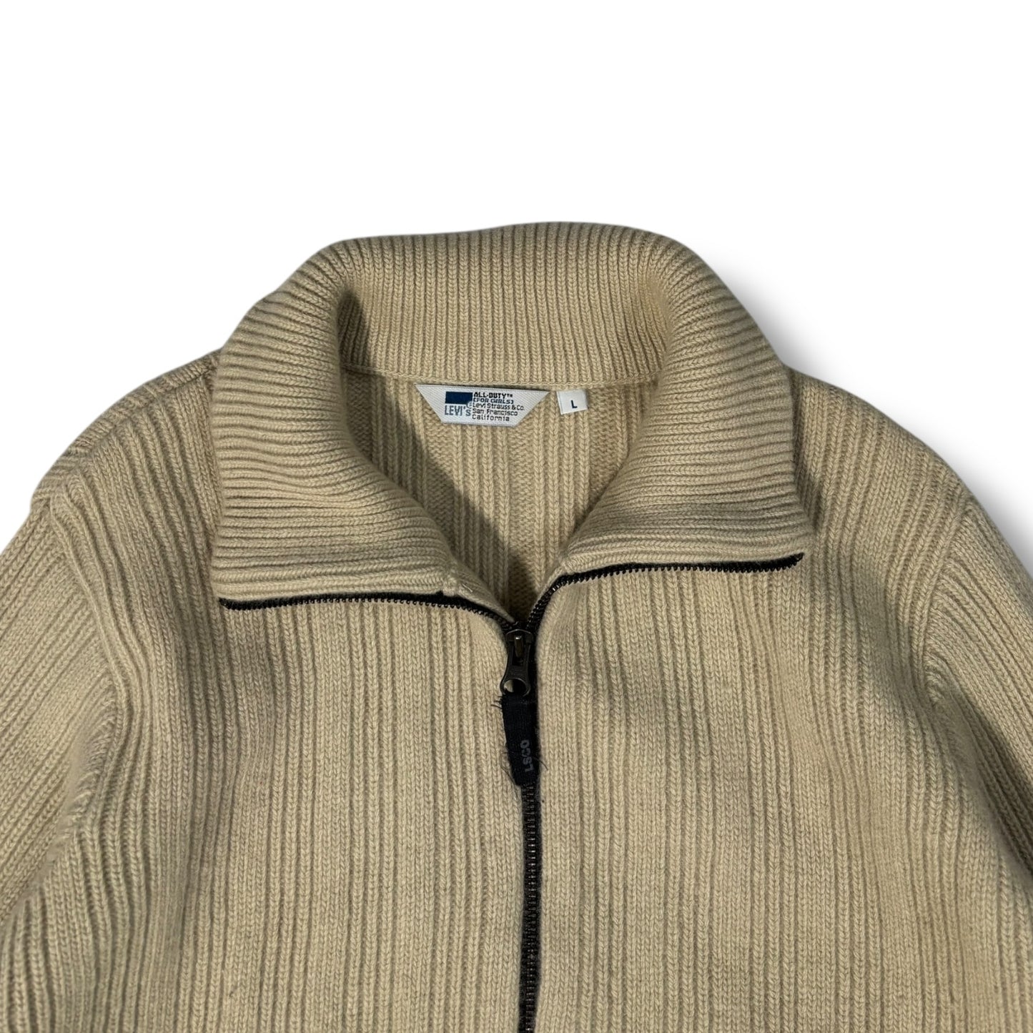 Levi’s All Duty Full Zip Ribbed Knit Large