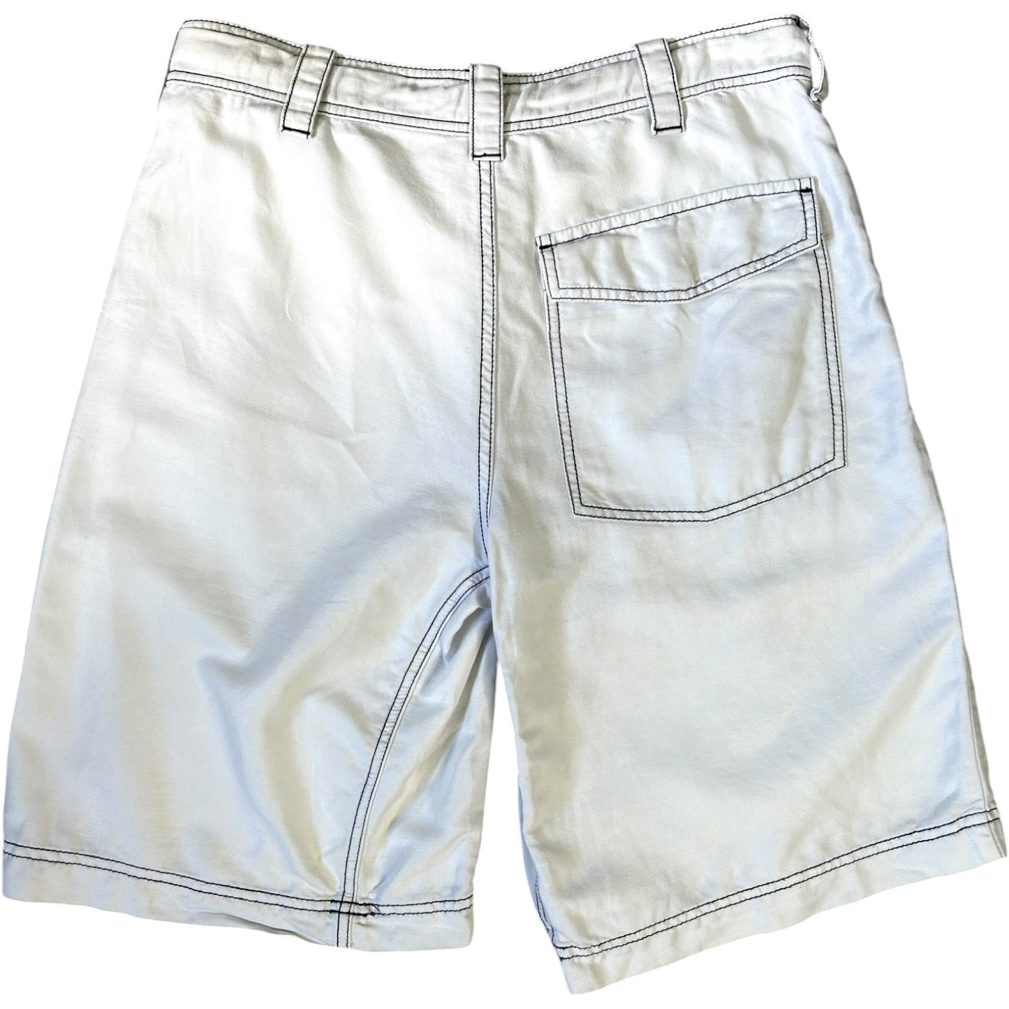 Armani Jeans 00’s Contrast Stitch Linen Hemp Shorts W32