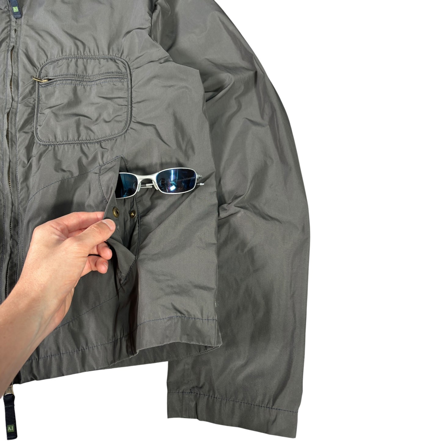 Armani Jeans 00's Dark Grey Cropped Multipocket Jacket XL
