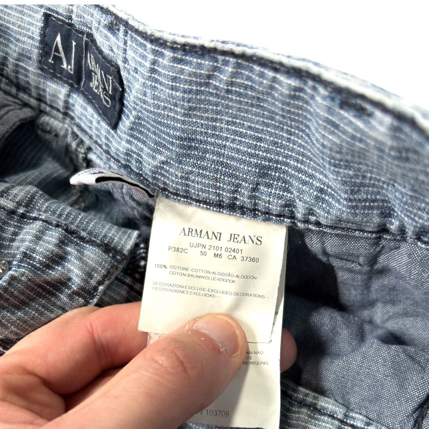 Armani Jeans 00’s Pinstripe Cotton Shorts W30