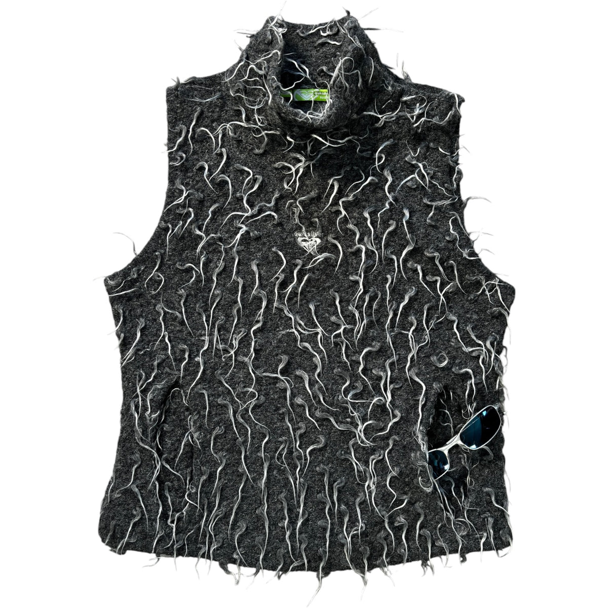 Quiksilver 00’s Women's Mock Neck Fuzzy Wool Top 12/14