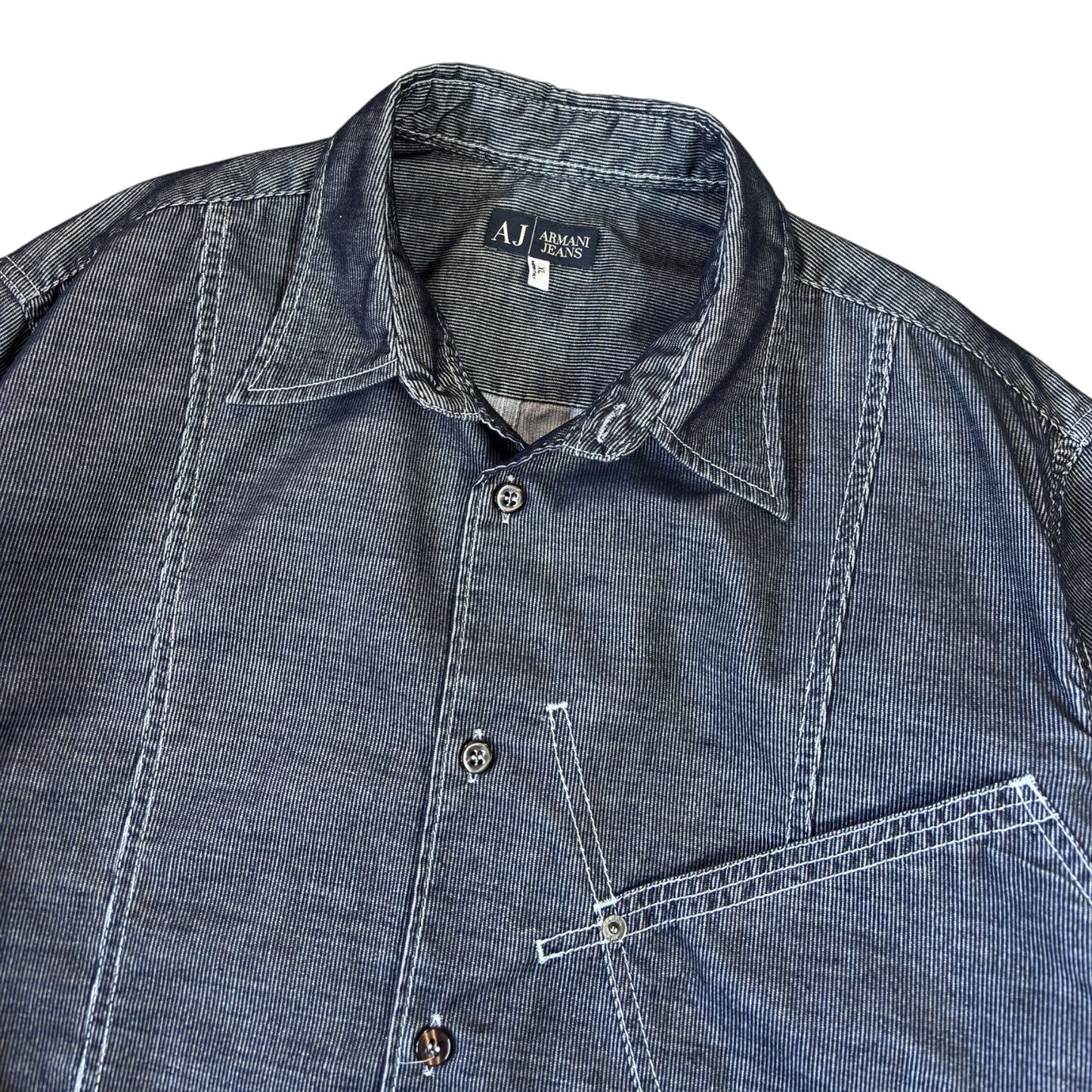 Armani Jeans 00’s Corduroy Contrast Stitch Long Sleeve Shirt XL