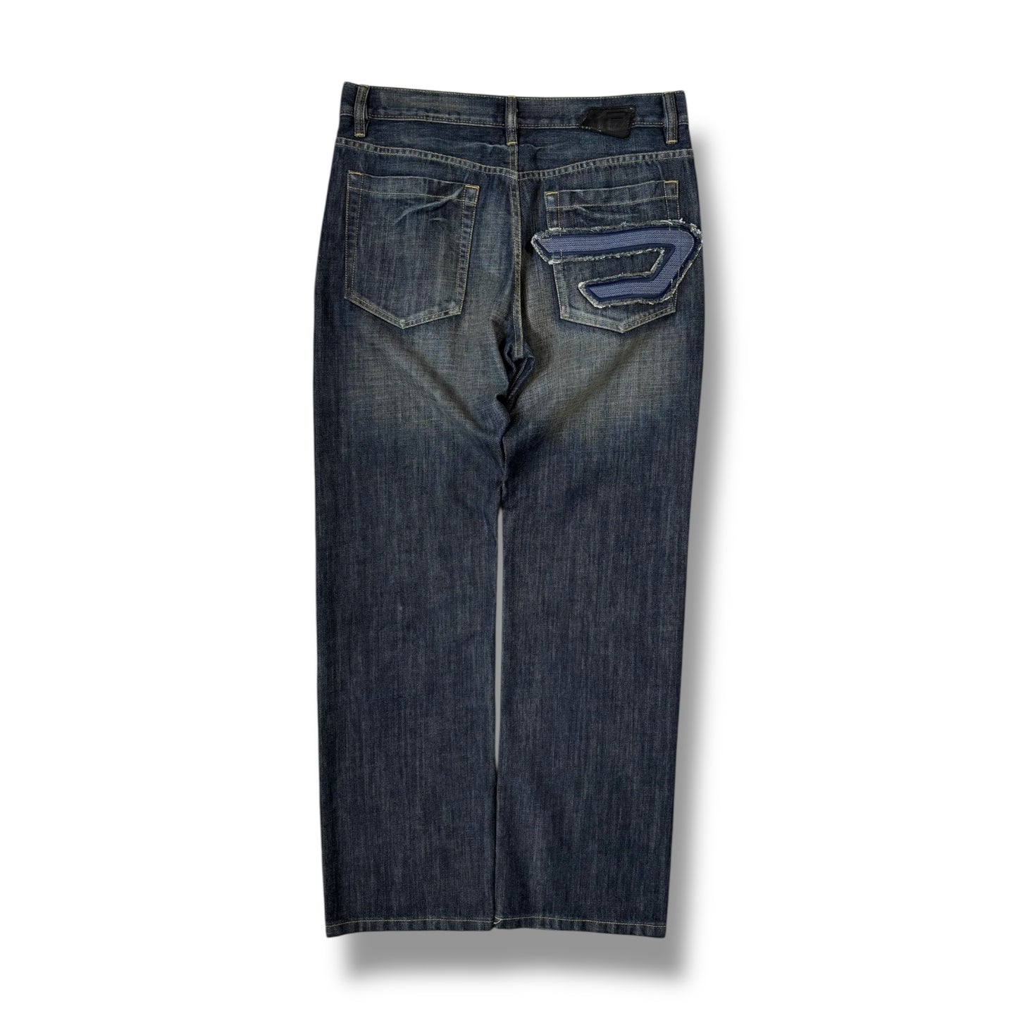 Diesel 00’s Indigo Wash Patch Jeans 36W