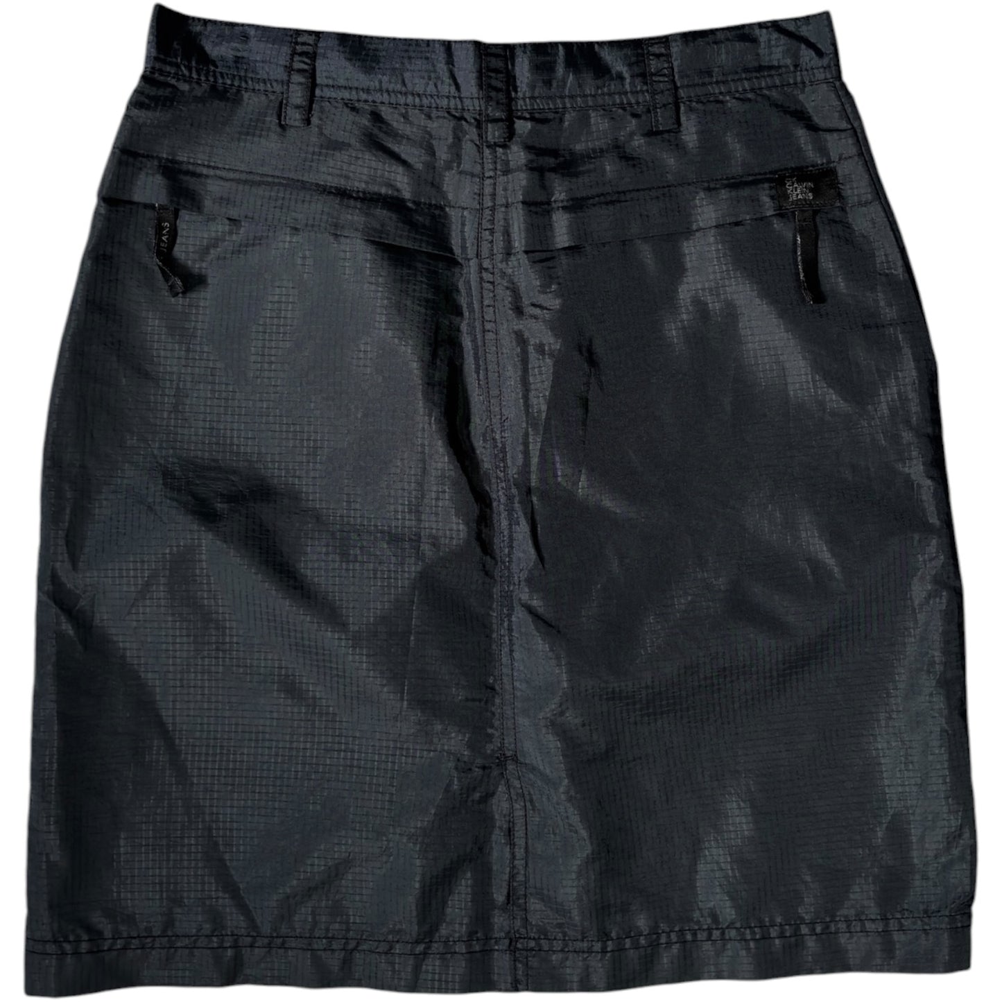 Calvin Klein Jeans 00's Nylon Ripstop Mini Skirt UK 8/10