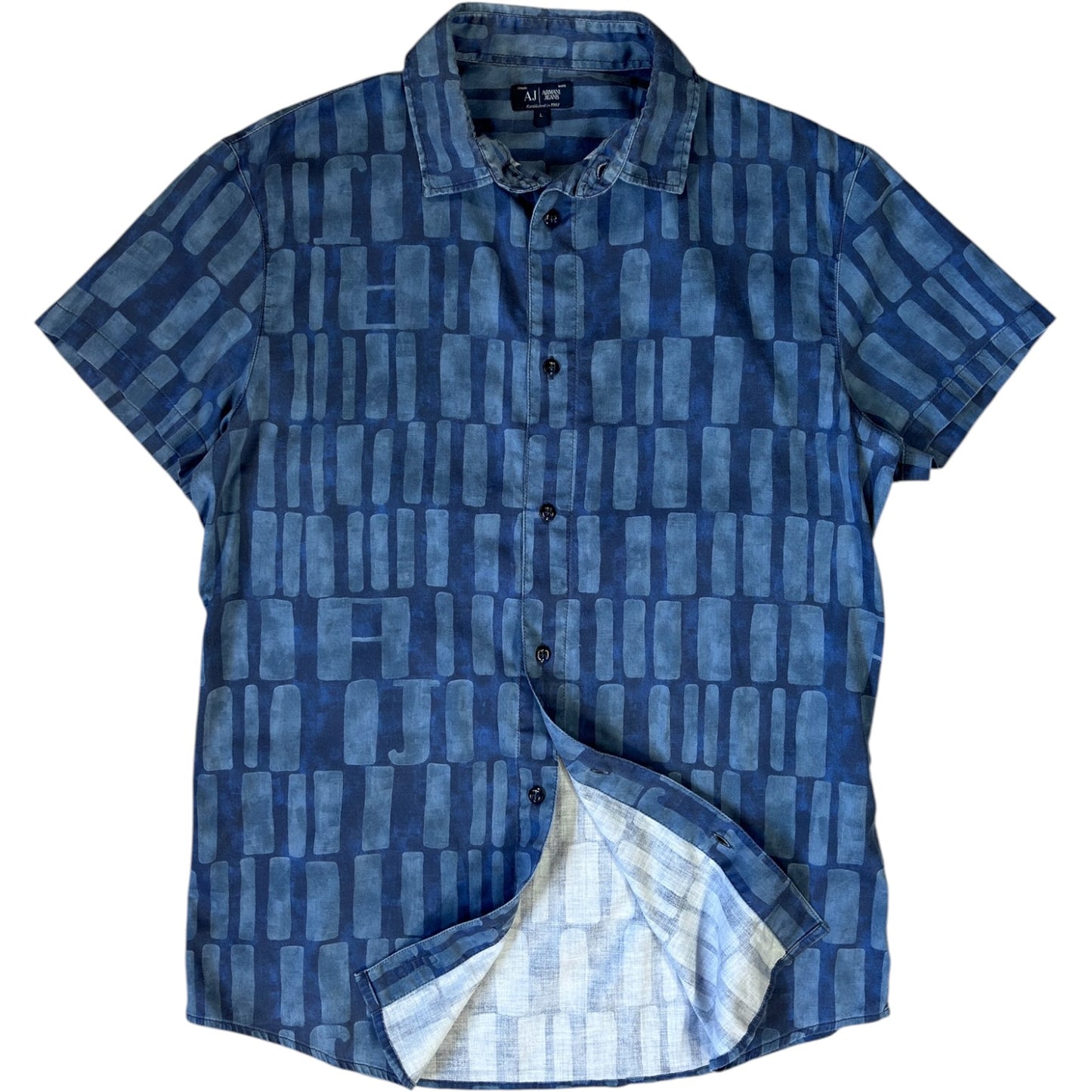 Armani Jeans 00’s All Over Print Short Sleeve Shirt M