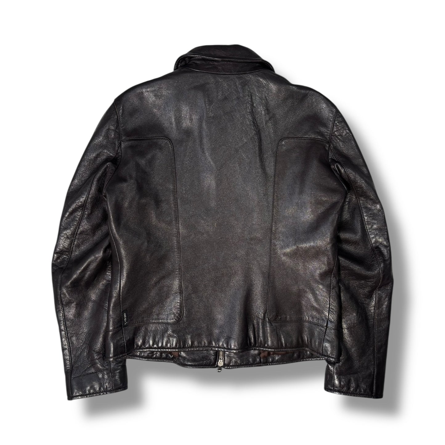 Armani Jeans 00’s Cropped Leather Jacket Women’s UK 14