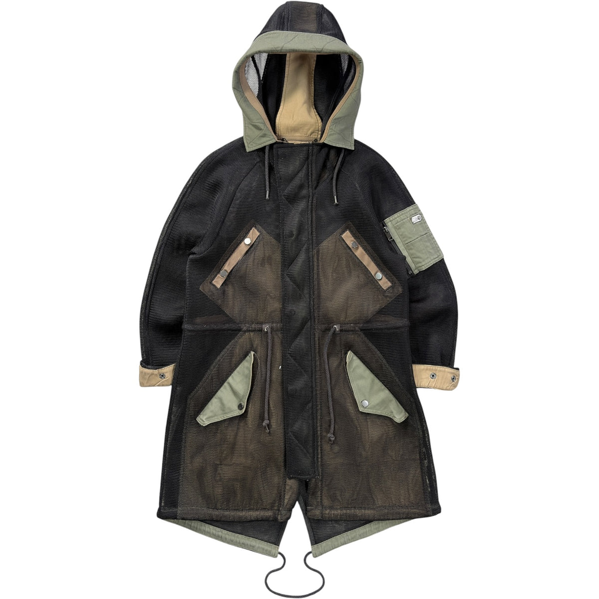 Diesel 00’s Women’s Panelled Mesh Parka Jacket 12/14