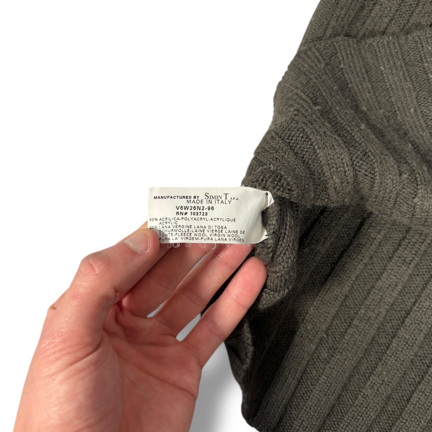 Armani Jeans 00’s Ribbed Full Zip Knit Jumper Small