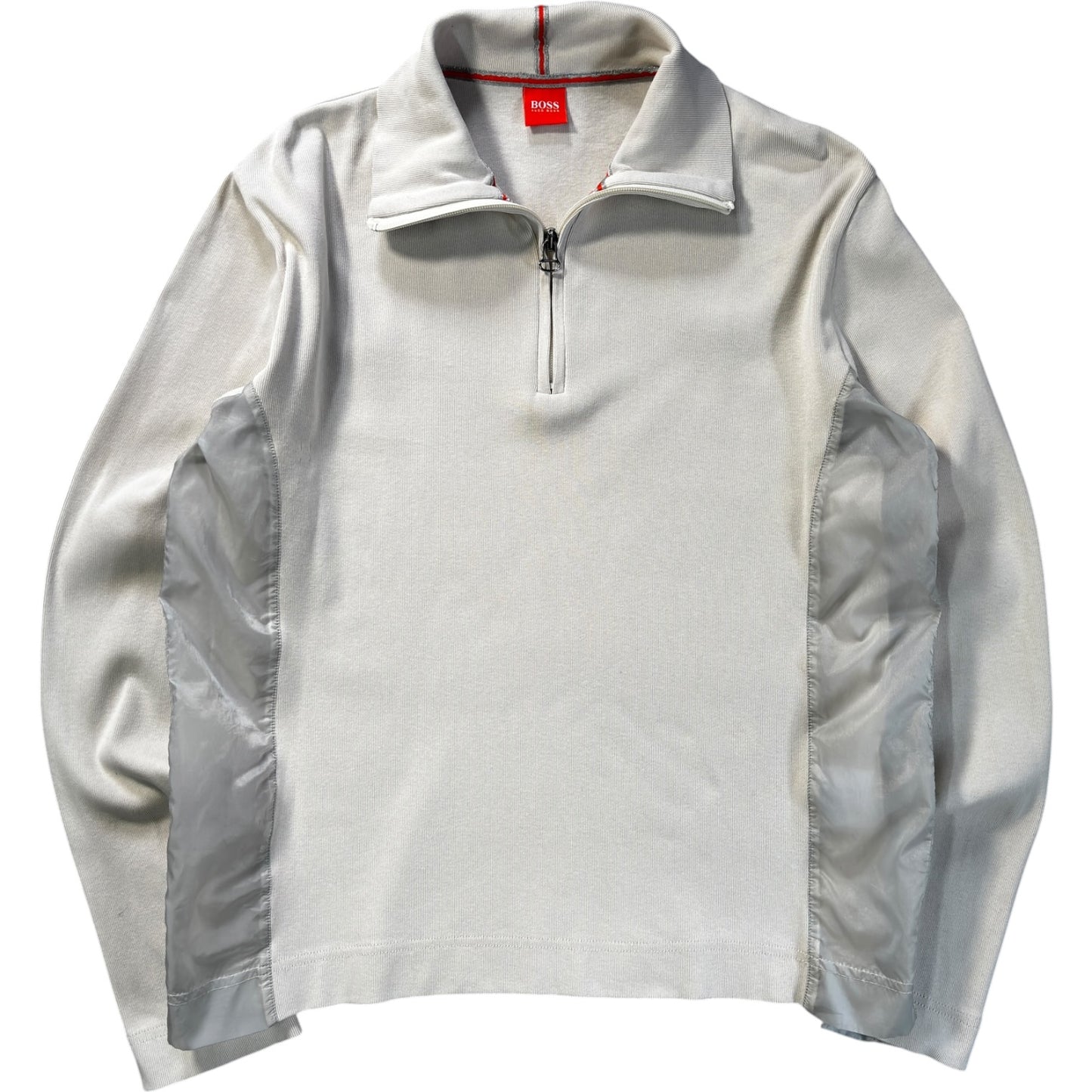 Hugo Boss Orange 00’s Panelled Translucent Quarter Zip Jumper M