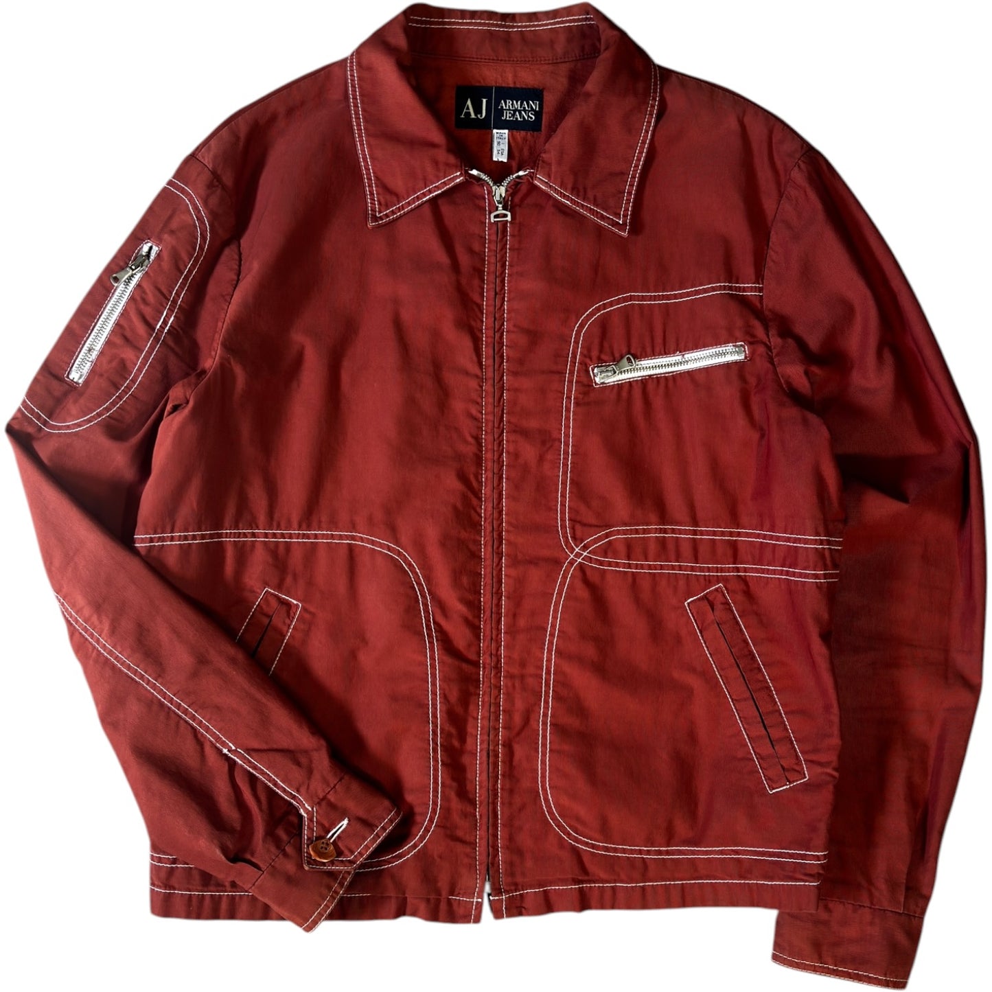 Armani Jeans 00's Contrast Stitch Cropped Jacket M