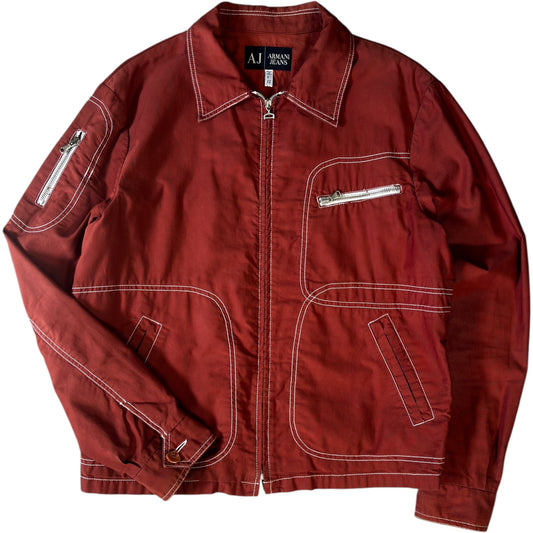 Armani Jeans 00's Contrast Stitch Cropped Jacket M