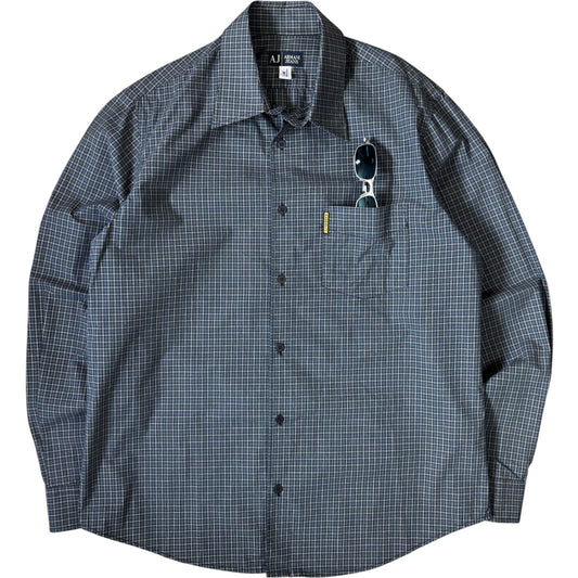 Armani Jeans 00’s Checkered Long Sleeve Shirt M