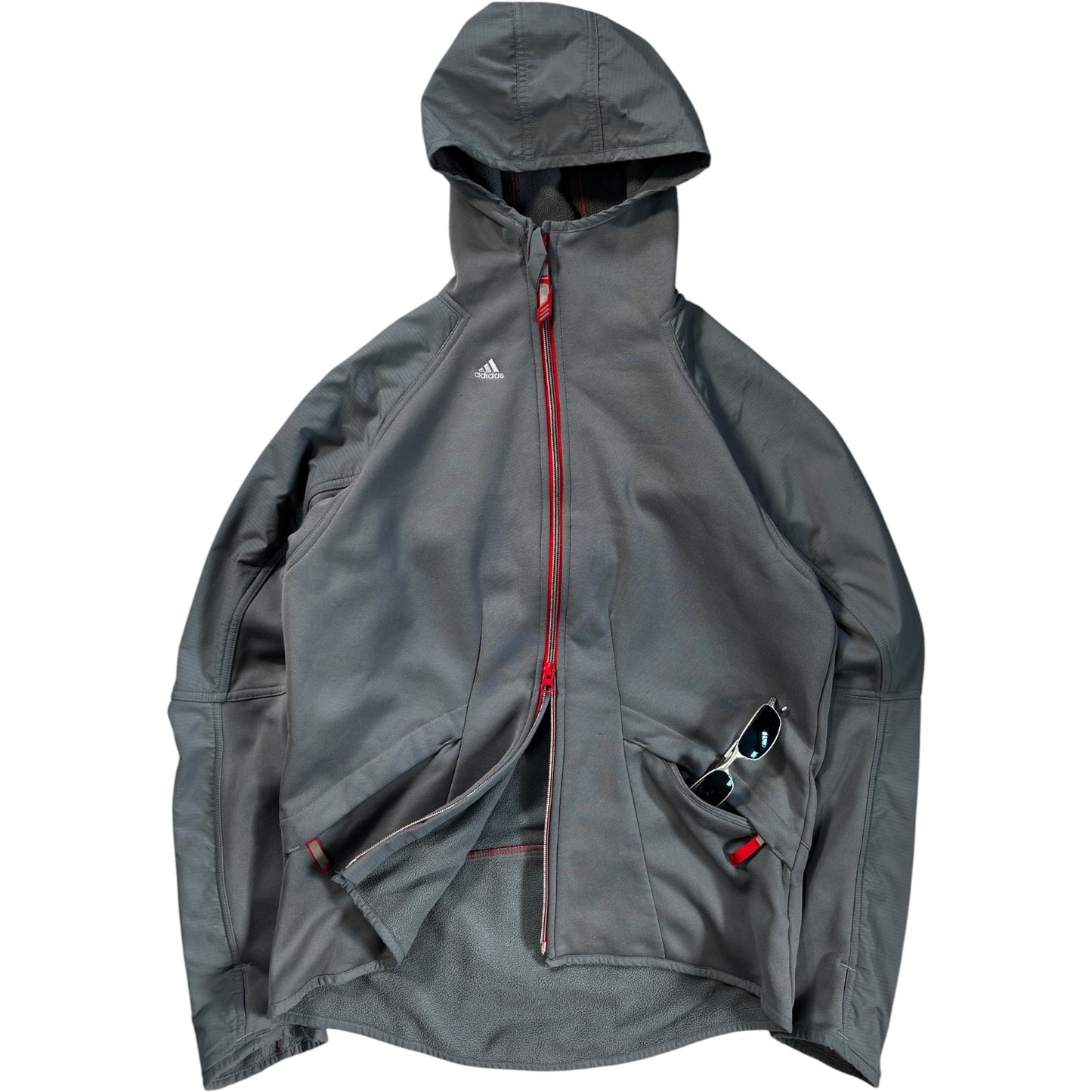 Adidas 2004 Asymmetrical Zip Two Tone Climawarm Hoodie S