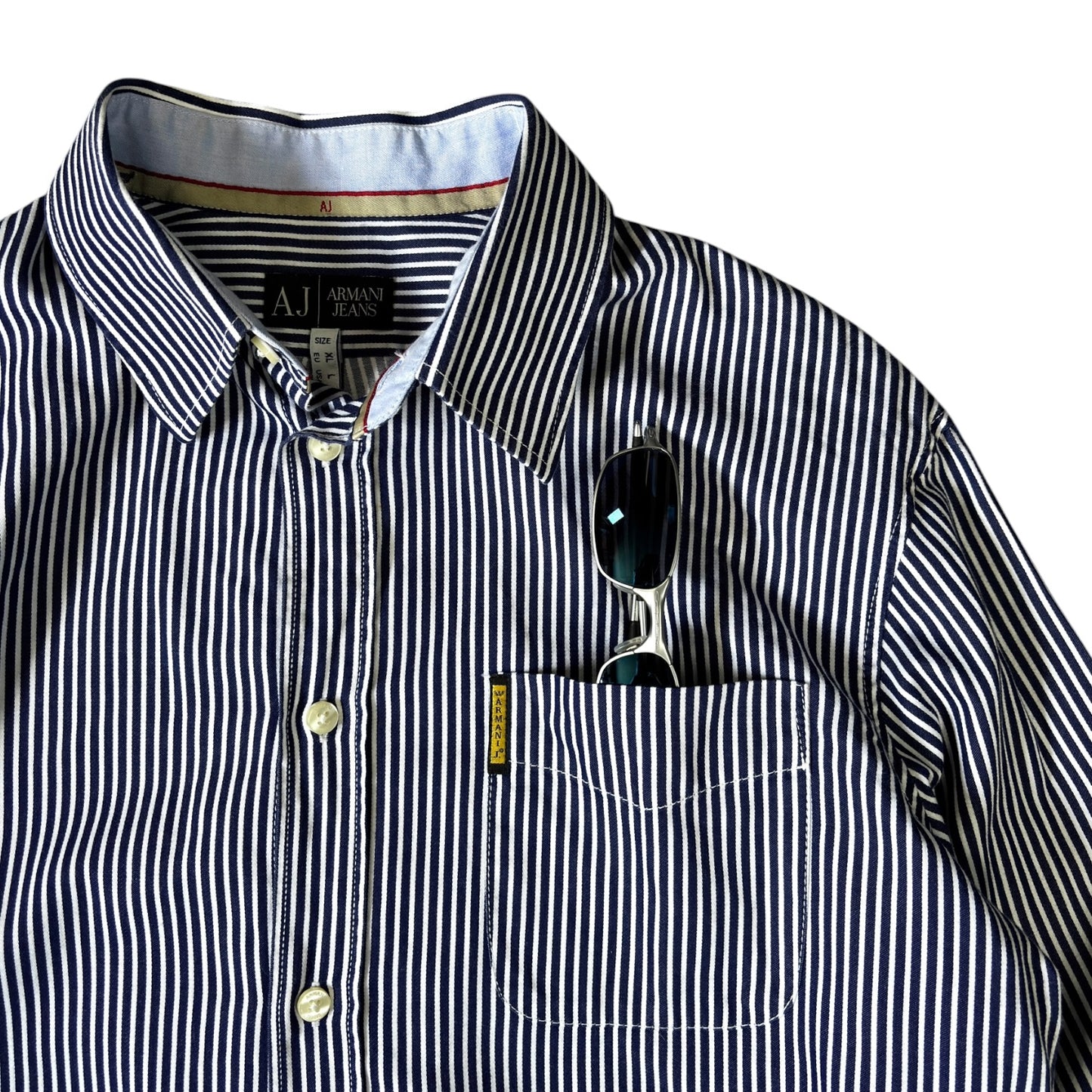 Armani Jeans 00’s Striped Long Sleeve Shirt XL