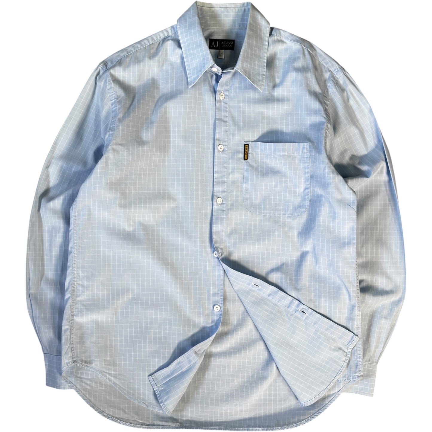 Armani Jeans 00’s Windowpane Check Shirt L