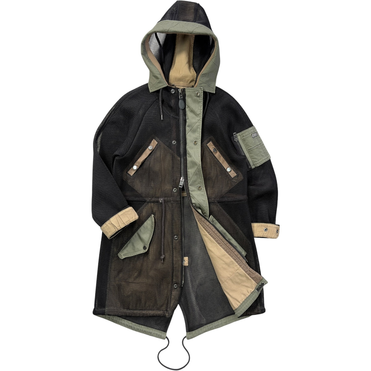 Diesel 00’s Women’s Panelled Mesh Parka Jacket 12/14