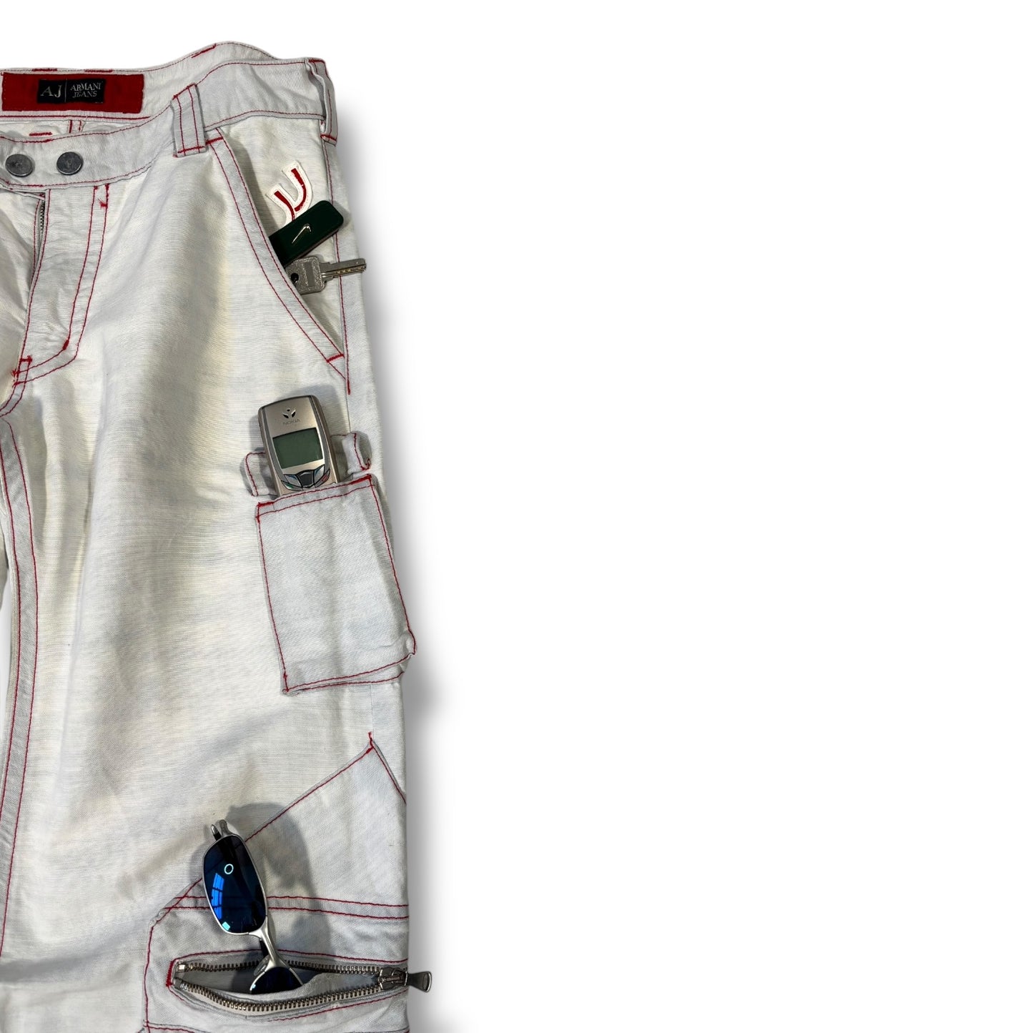 Armani Jeans 00’s Contrast Stitch Cargo Trousers W30