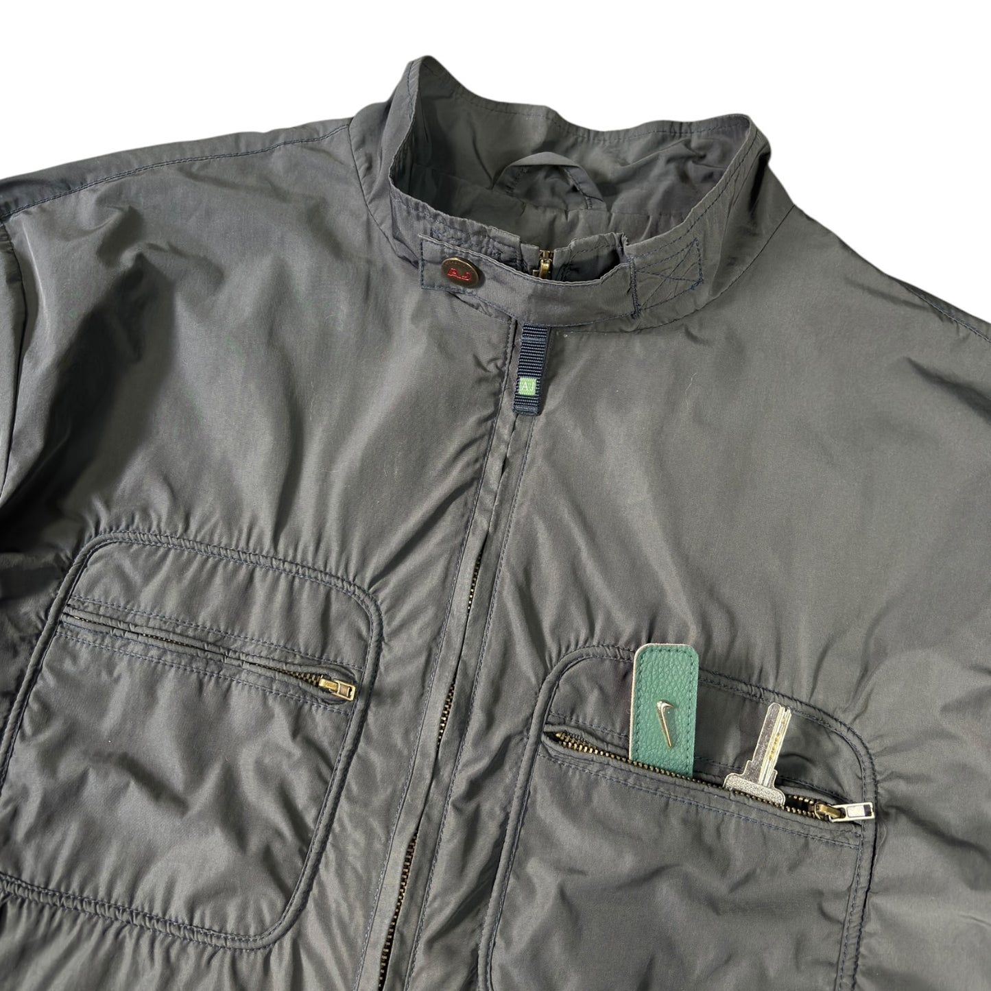 Armani Jeans 00's Dark Grey Cropped Multipocket Jacket XL