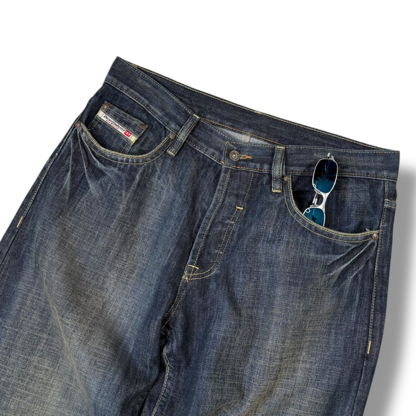 Diesel 00’s Indigo Wash Patch Jeans 36W