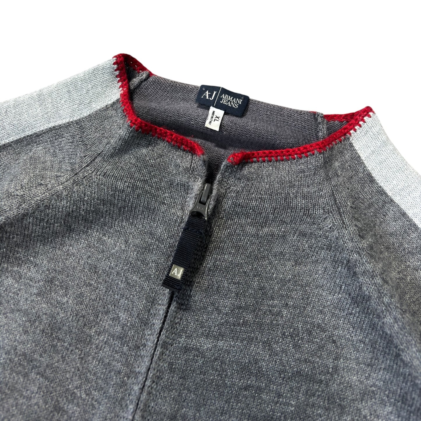 Armani Jeans 00’s Full Zip Two Tone Jumper XL