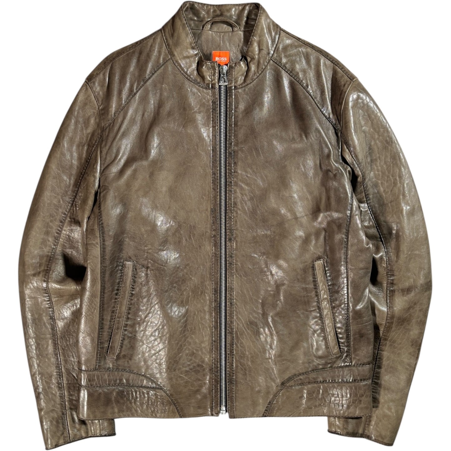 Hugo Boss Orange 00’s Faux Leather Jacket L