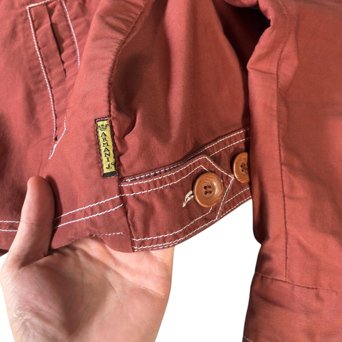 Armani Jeans 00's Contrast Stitch Cropped Jacket M