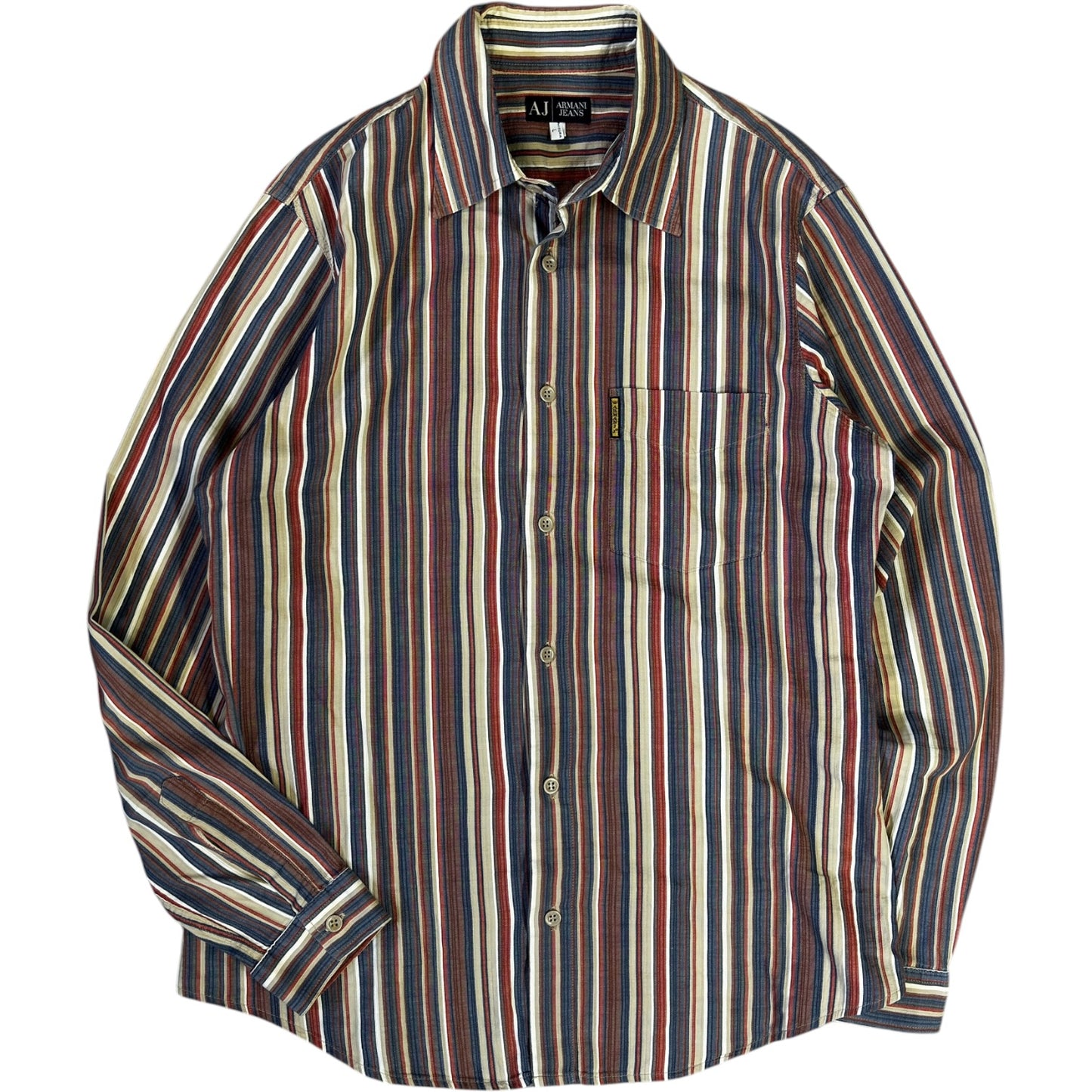 Armani Jeans 00's Striped Long Sleeve Shirt L