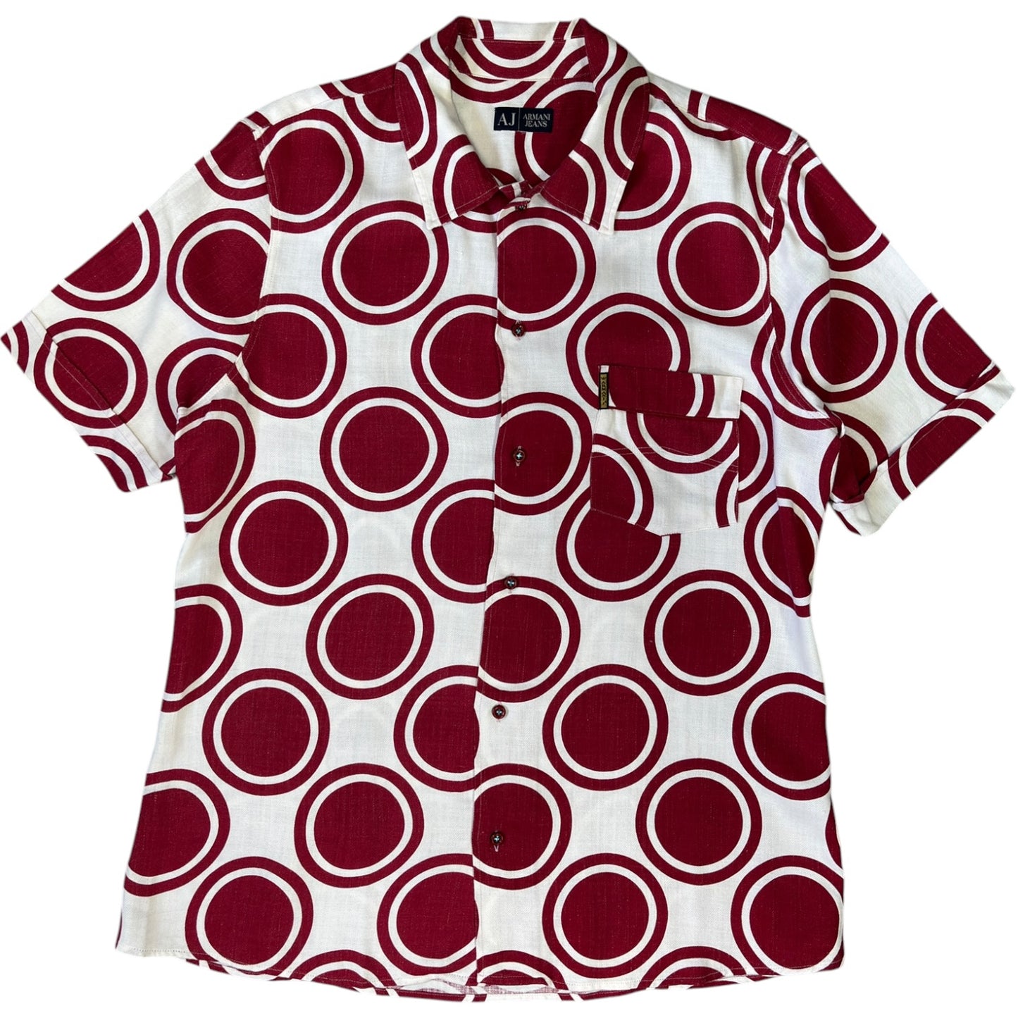 Armani Jeans 00’s Polka Dot Short Sleeve Shirt XL