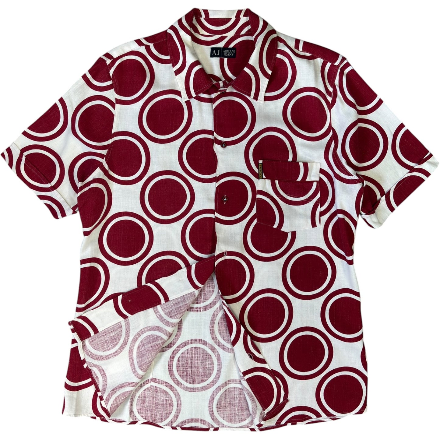 Armani Jeans 00’s Polka Dot Short Sleeve Shirt XL