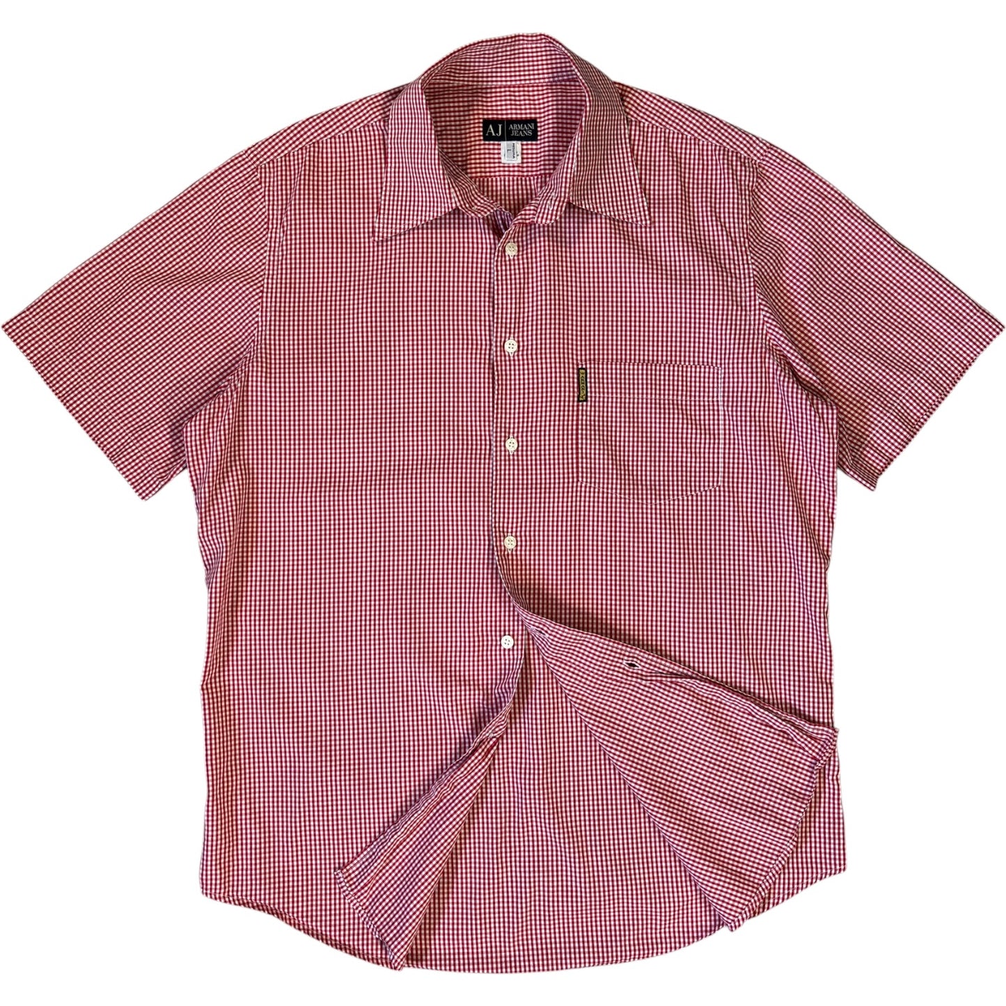 Armani Jeans 00’s Checkered Short Sleeve Shirt L