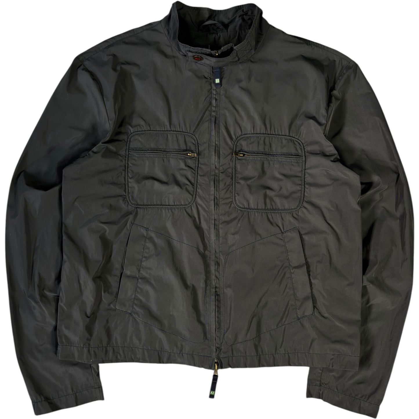 Armani Jeans 00's Dark Grey Cropped Multipocket Jacket XL