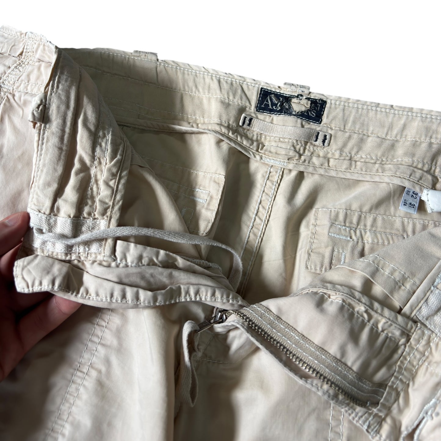 Armani Jeans 00's Linen Blend Cargo Shorts W36