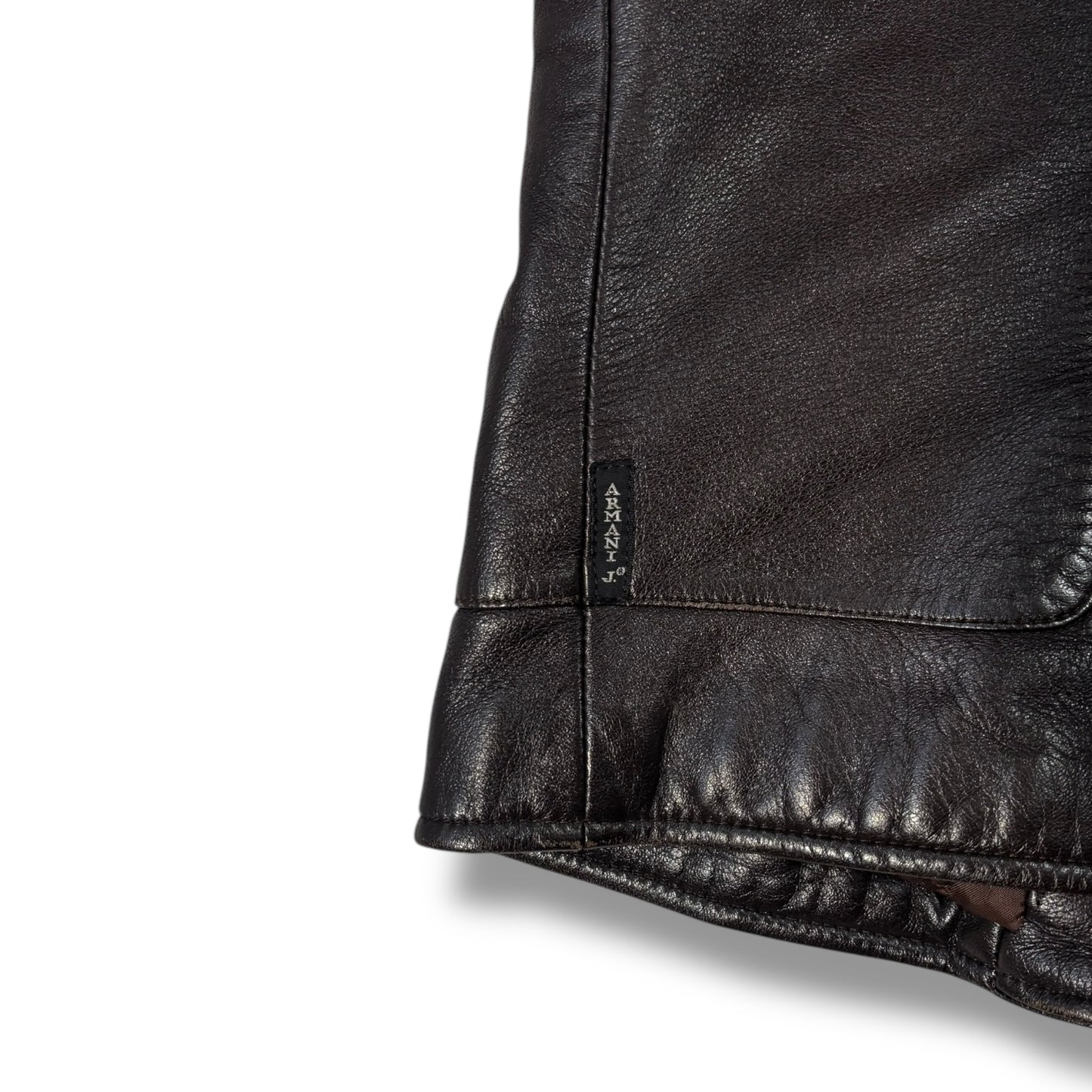 Armani Jeans 00’s Cropped Leather Jacket Women’s UK 14