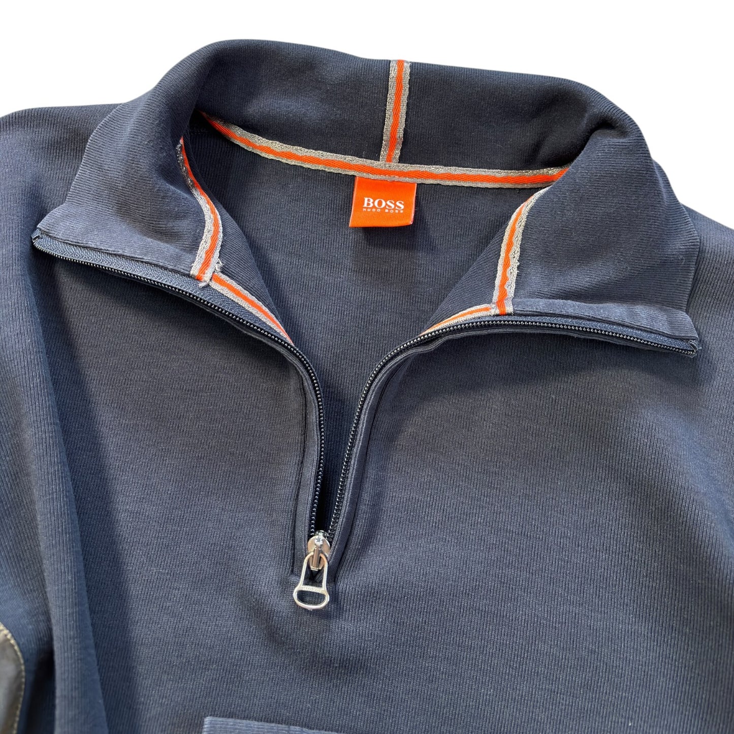 Hugo Boss Orange 00’s Panelled Translucent Quarter Zip Jumper L
