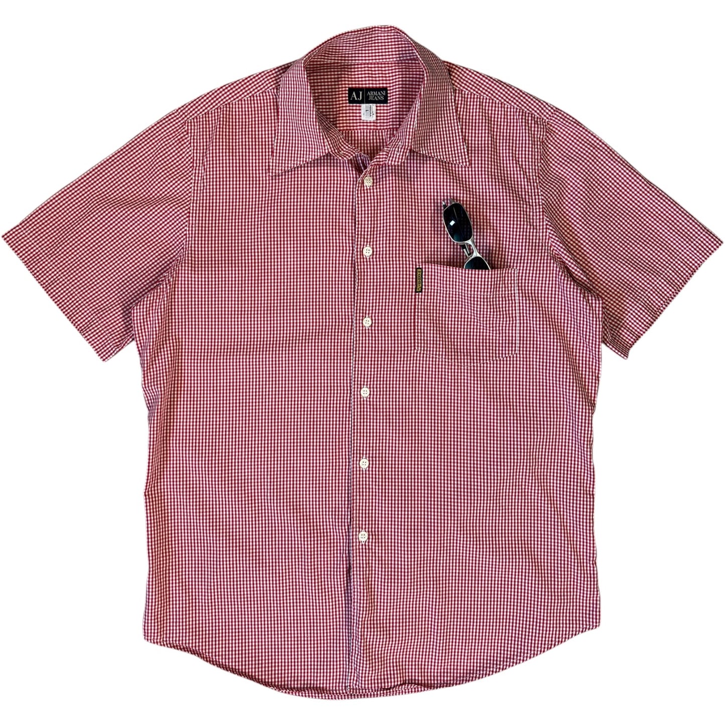 Armani Jeans 00’s Checkered Short Sleeve Shirt L