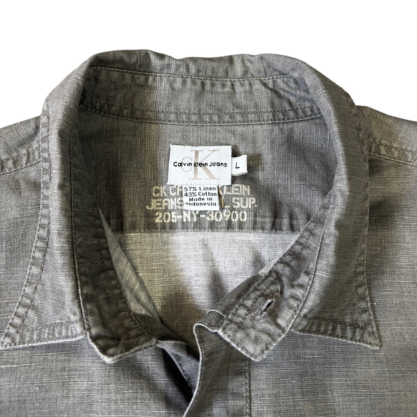 Calvin Klein Jeans Linen Utility Shirt L
